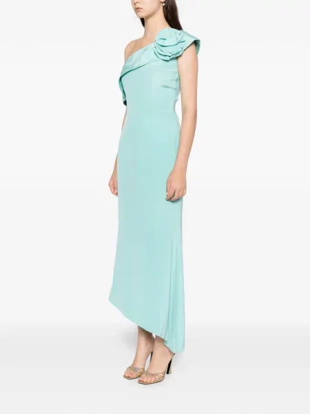 Rochie Saiid Kobeisy cu model floral de costum albastru