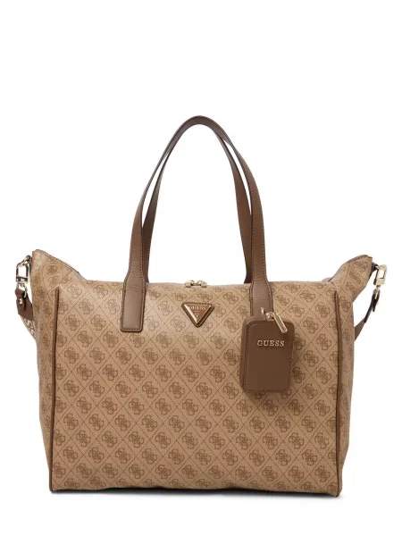 Torba shopper z Wzór z logo Model LATONA CARRYON' Guess brązowa