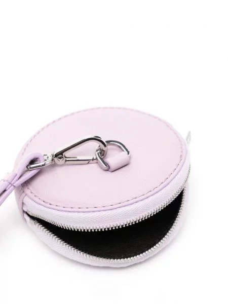 Iš natūralios odos piniginė Maison Kitsuné violetinė