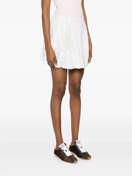 Mini fusta mini Maje în linie A mini alb