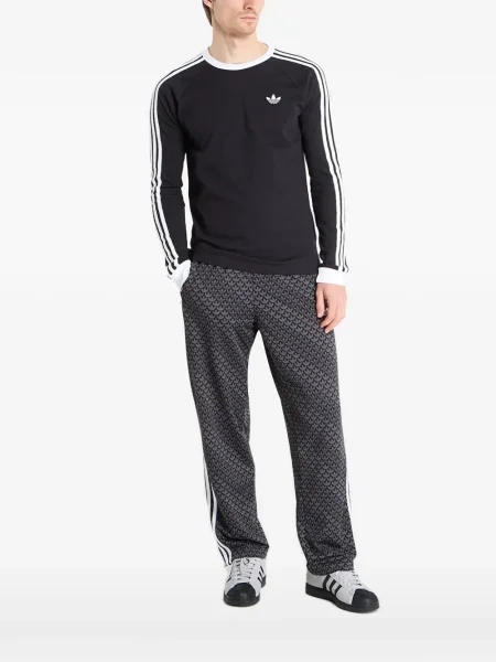 Długie legginsy Adidas z nadrukiem w paski niebieskie