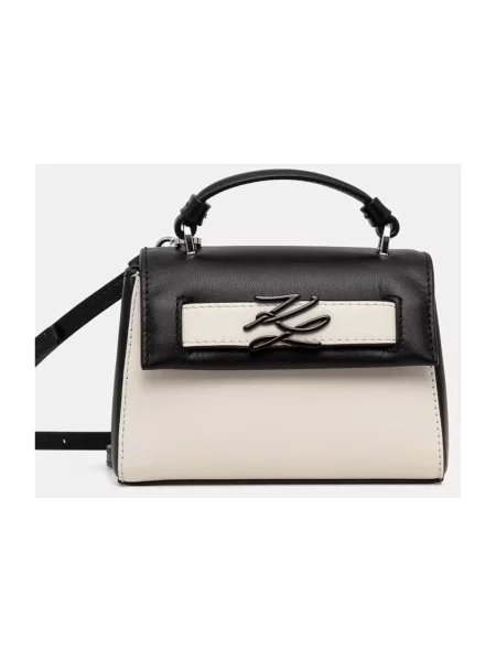 Karl Lagerfeld torebka crossbody skórzana K/AUTOGRAPH beżowa
