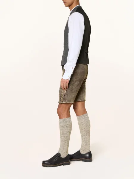 Beckert Kožené Kalhoty Traunstein / černošedá hnědá