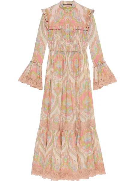 Rochie Gucci cu model floral cu imagine roz