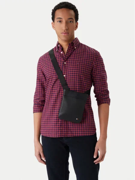 Tommy Hilfiger Torbica za okrog pasu Th Flag Mini Crossover črna