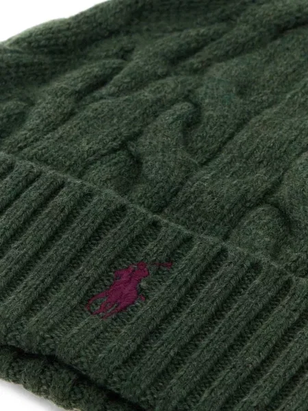 Плетена шапка Polo Ralph Lauren зелено