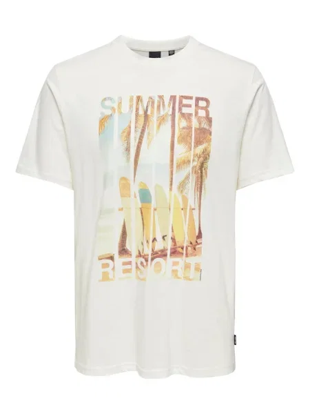 Only & Sons Tricou Magdy alb