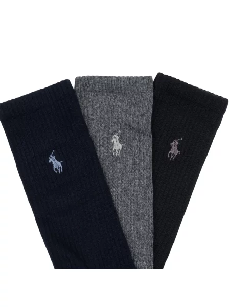 Polo Ralph Lauren Čarape CREW PACK plava / siva crna