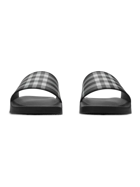Klapki Burberry w kratę czarne