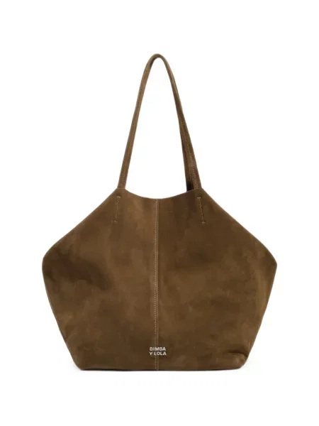 Geantă shopper Bimba Y Lola din piele de căprioară maro