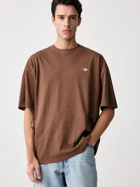 Adidas Originals tričko Trefoil Essentials hnědé