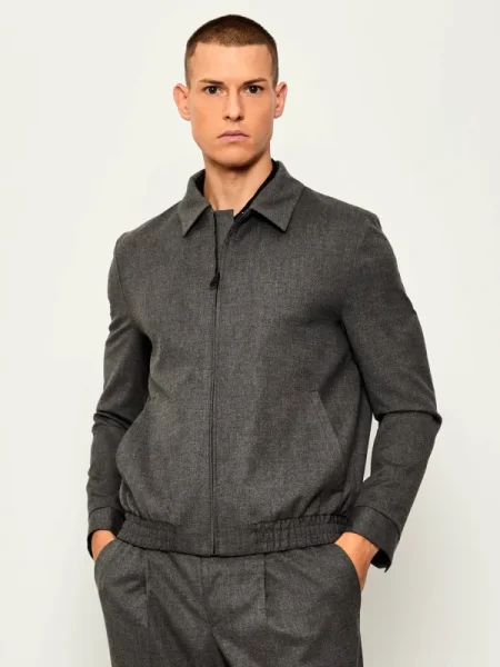 HUGO Geacă | Modern fit cu adaos de lână gri