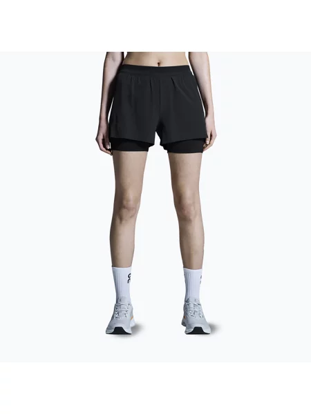 Pantaloni scurți de alergare pentru femei On 3" Performance black negru