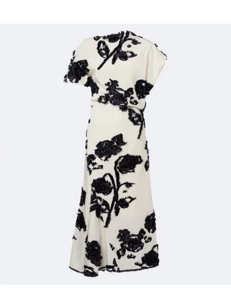 Rochie midi Erdem din poplin alb