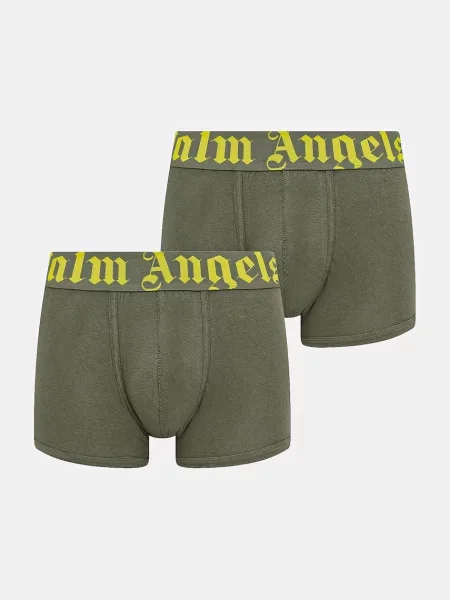 Palm Angels bokserki dopasowane z bawełną zielone