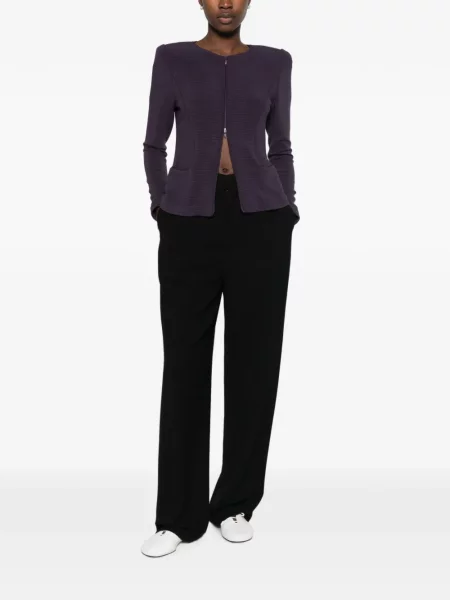 Geacă Emporio Armani tricotate violet