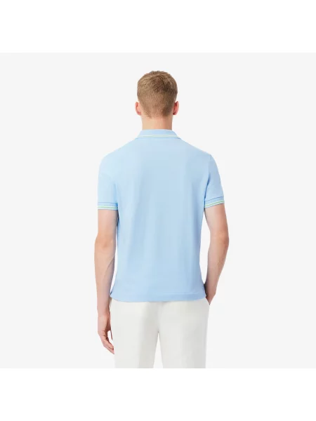 Lacoste Koszulka Polo Regular Fit Trim Accent niebieski