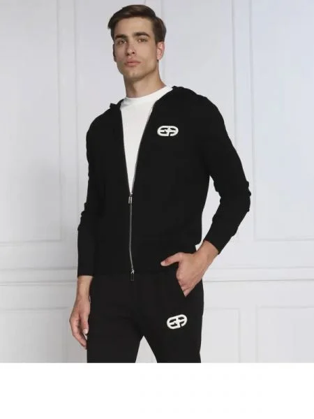 Emporio Armani De lână hanorac negru