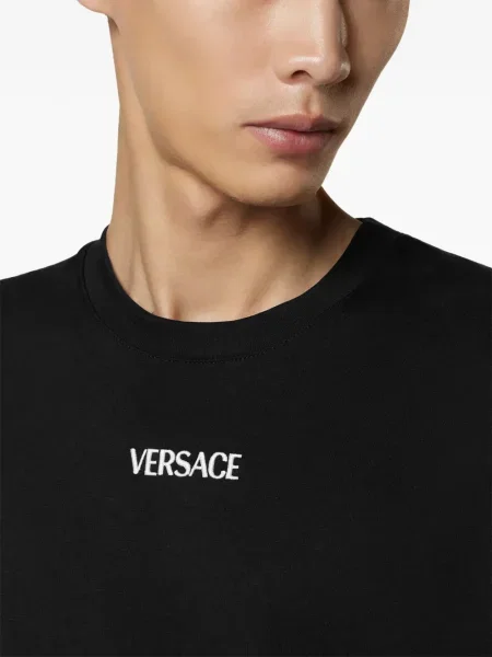 Тениска Versace бродирана черно