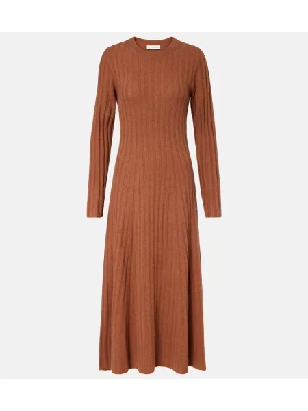 Rochie maxi Altuzarra de lână de costum maro