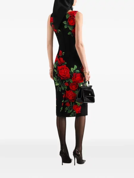 Αμάνικη μίντι φόρεμα Dolce & Gabbana με σχέδιο μαύρο