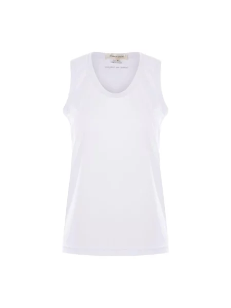 Top Comme Des Garcons z dżerseju z logo biały