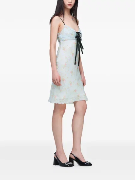 Rochie mini Marc Jacobs cu model floral cu imagine albastru