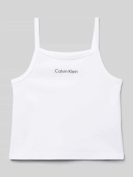 Top dziecięcy Calvin Klein Jeans biały
