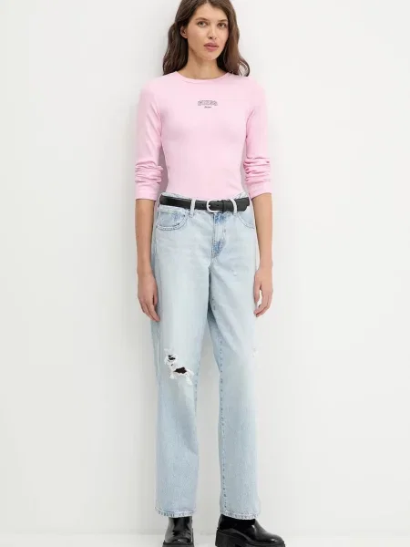 Guess Jeans jeansy high waist niebieskie
