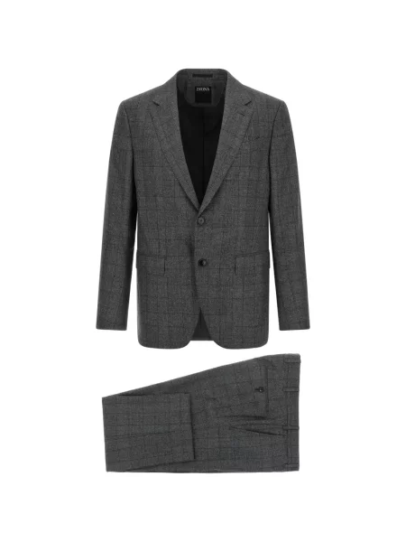 Costum Zegna în carouri gri