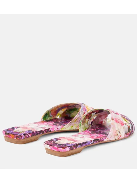 Satenaste sandali Christian Louboutin s cvetličnim vzorcem