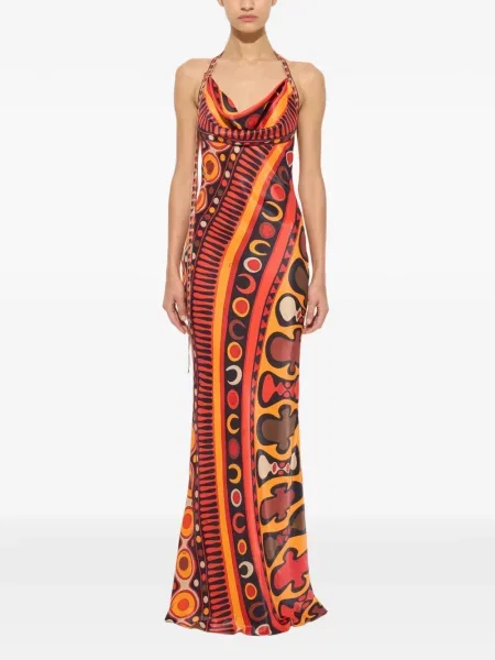 Rochie Pucci din satin cu imagine roșu