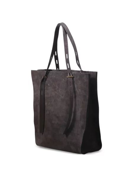 Geantă shopper Minobossi din piele de căprioară maro