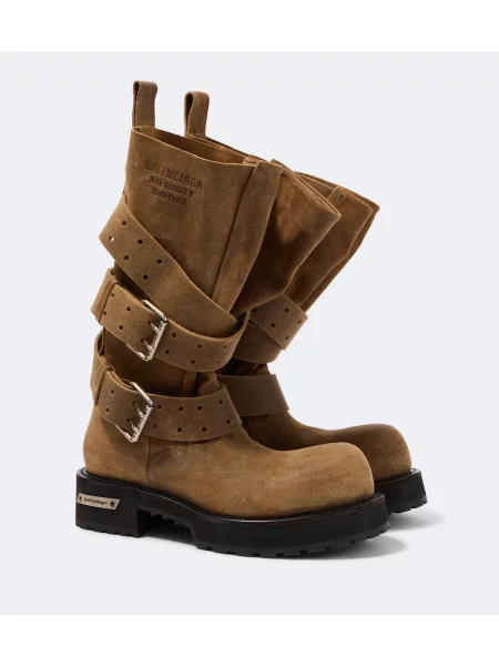 Botine Balenciaga din piele de căprioară bej