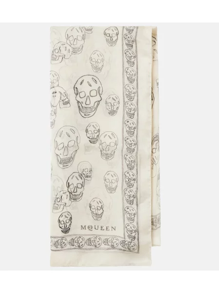 Fular Mcqueen de mătase cu imagine negru