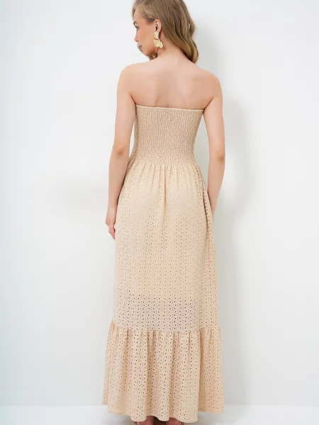 Trend Alaçatı Stili Rochie bej