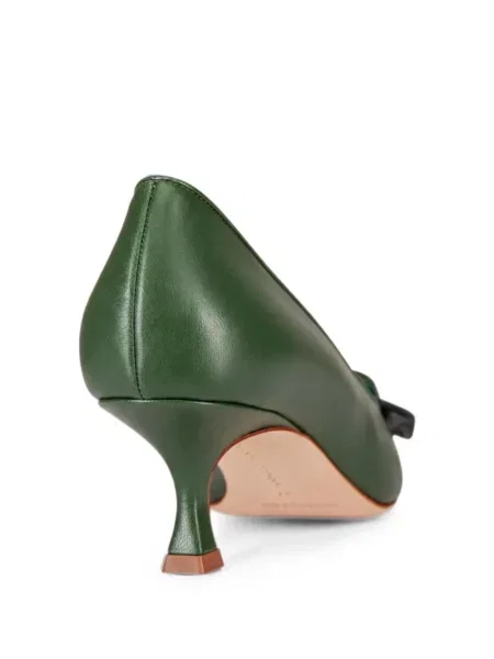 Pantofi cu toc Manolo Blahnik cu cataramă verde