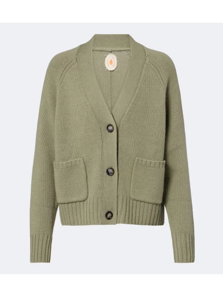 Cardigan Jardin Des Orangers de lână verde