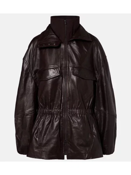 Geanta de piele The Frankie Shop maro