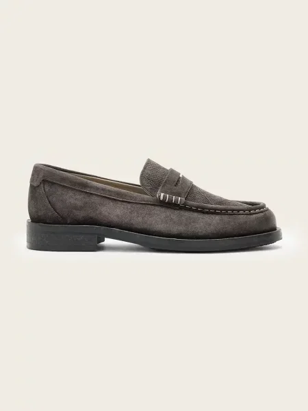 Кожени мокасини AllSaints BLOOM SUEDE LOAFER мъжки сиво