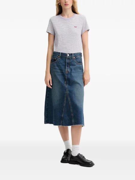 Curea Levi's® cu broderie cu cataramă cu dungi albastru