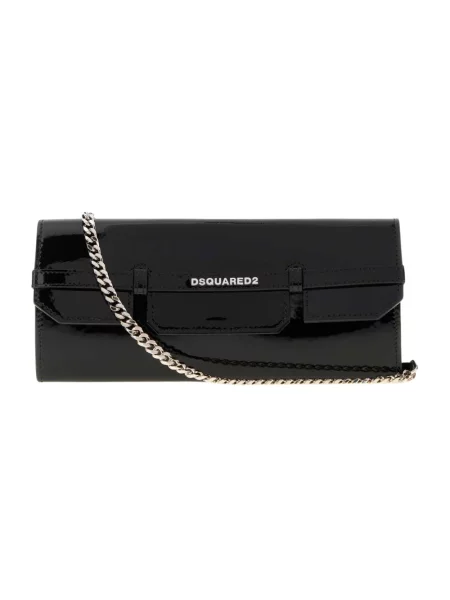 Torebka crossbody Dsquared2 skórzana czarna