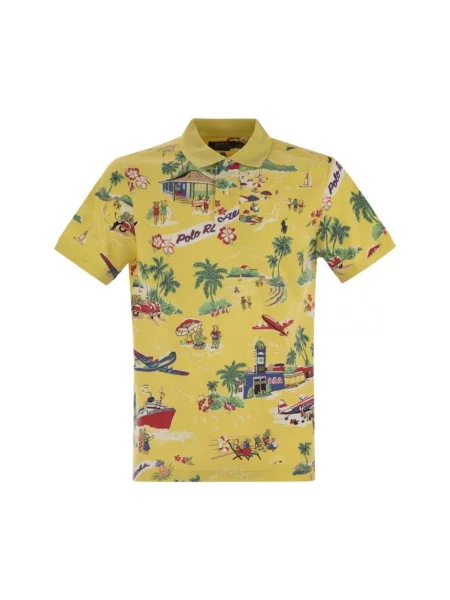 Koszulka polo Polo Ralph Lauren z nadrukiem żółta