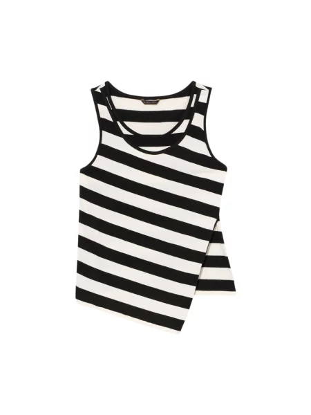 Top Brooks Brothers z dżerseju na ramiączkach prążkowany