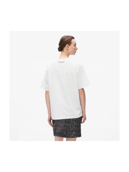 Tricou Karl Lagerfeld cu autograf alb