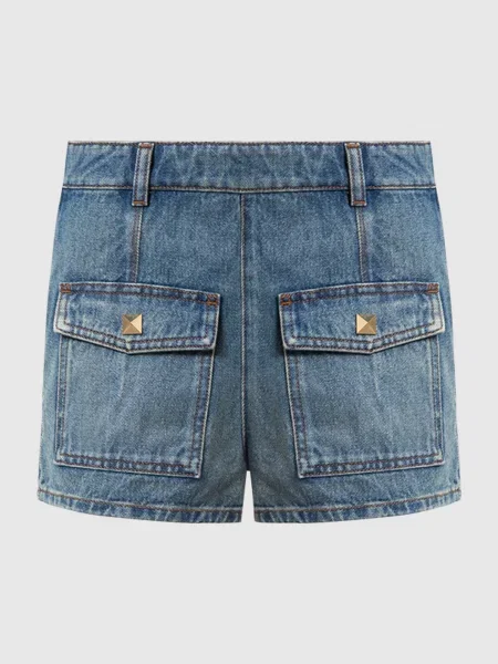 Джинсовые шорты Valentino с потертостями синие