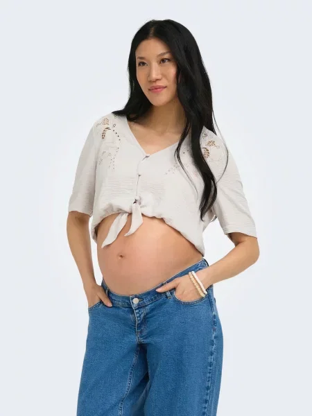 Only Maternity Bluză OLMEVALOU METTE' gri
