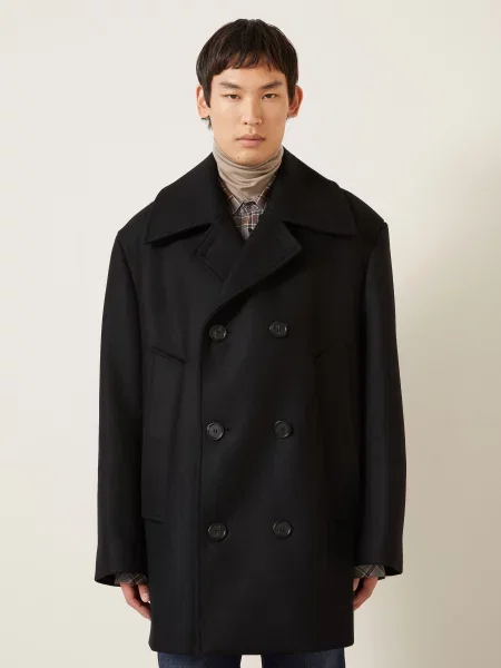 Acne Studios Caban Kabát černá