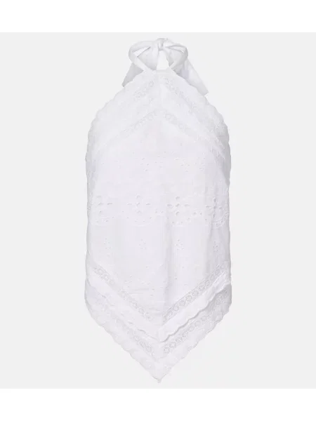 Top Melissa Odabash cu broderie alb