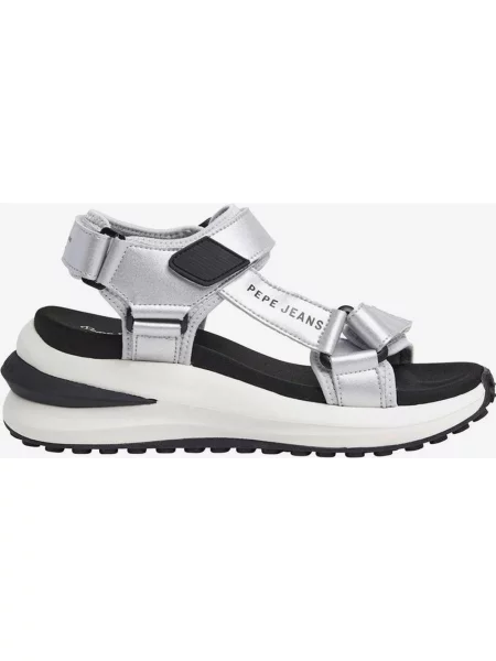 Sandały Pepe Jeans Winslove Shine Szary Srebrny 37 czarny